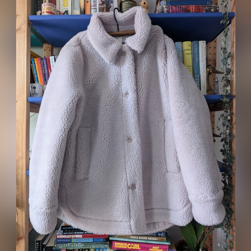 COS Light Purple Faux Fur Teddy Coat Med